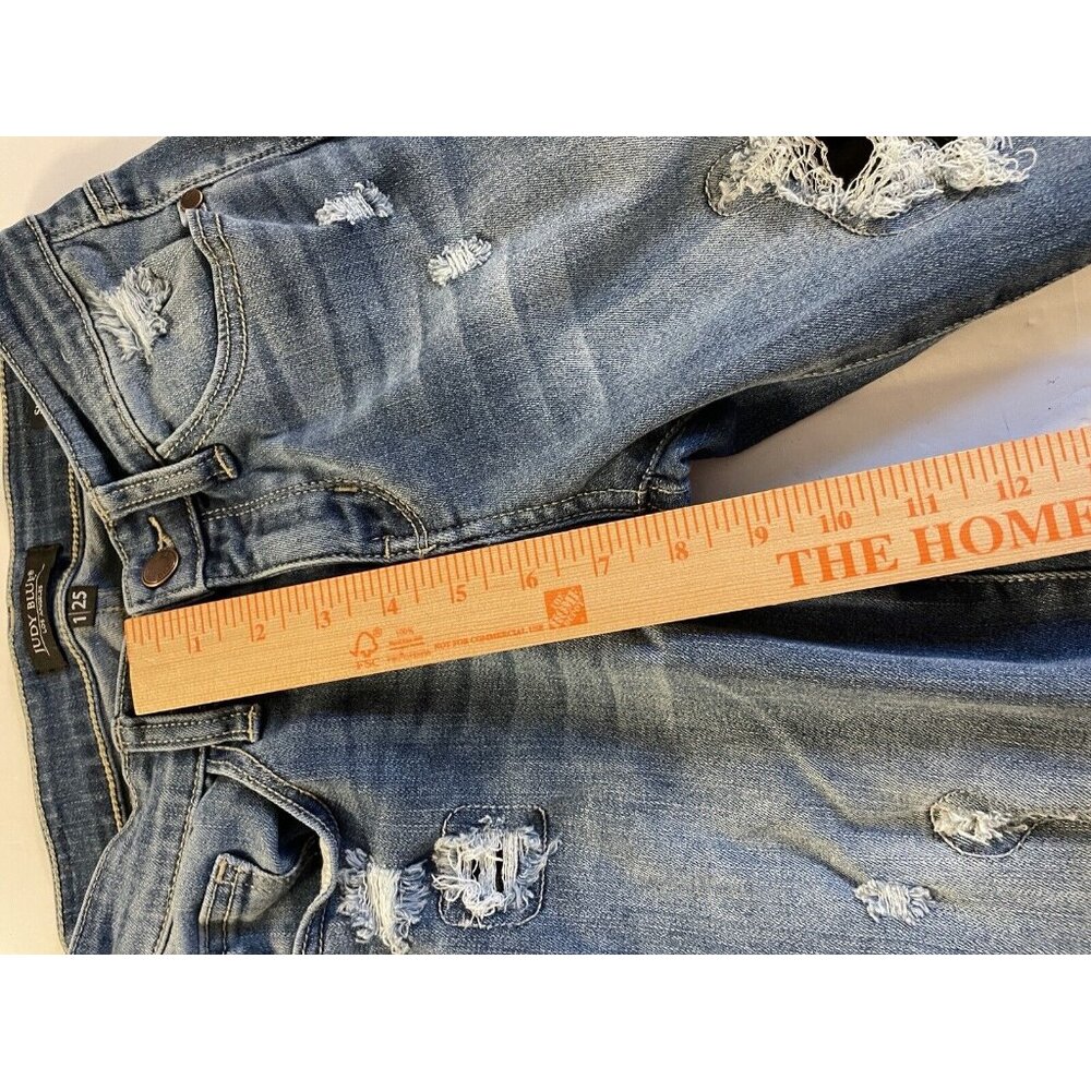 Judy Blue Jeans Womens 1/25  25x28.5 Blue Skinny Distressed Denim JB82109MD - Picture 15 of 16